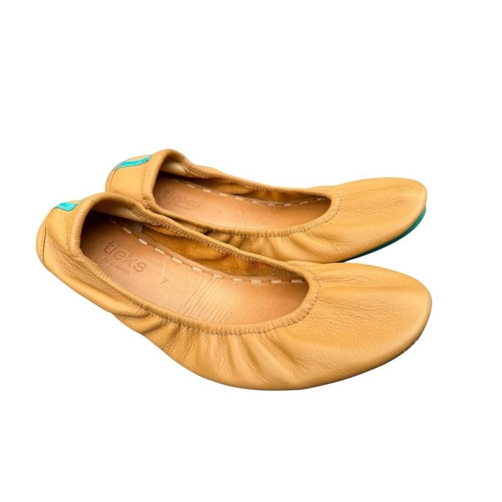 Tieks Ballet Flat Camel Leather Foldable Women size 7